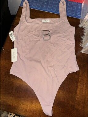 Babaton Branded L Beboe Pink Thong Tank Bodysuit NWT